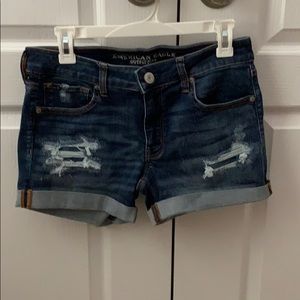 dark denim shorts
